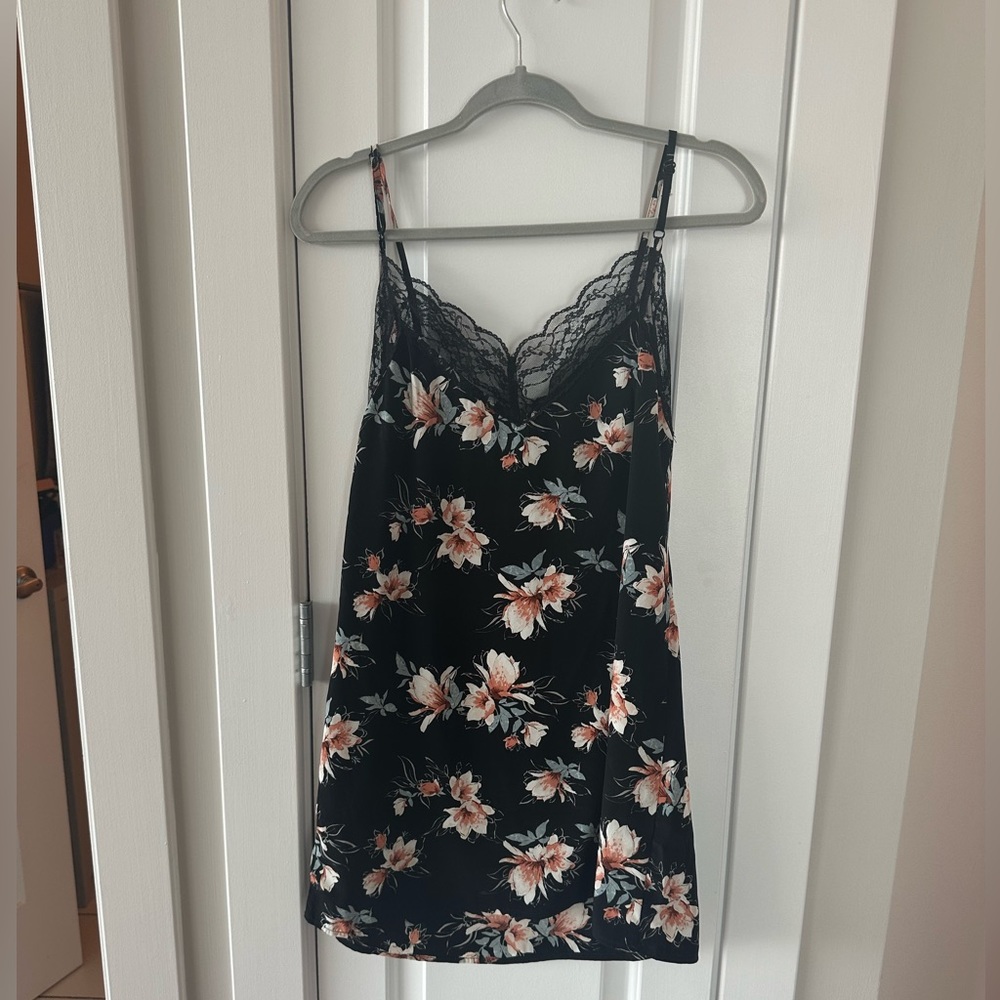Socialite Dress / Slip Dress with Lace Trim / Size Small